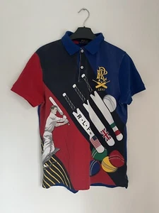 Polo Ralph Lauren Cricket Print Polo Shirt Mens Size Small RLPC Slim Fit - Picture 1 of 15