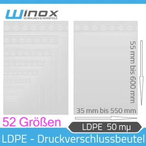 Druckverschlussbeutel Folienbeutel Schnellverschluss Tüten LDPE 50my 40x170 mm - Bild 1 von 16