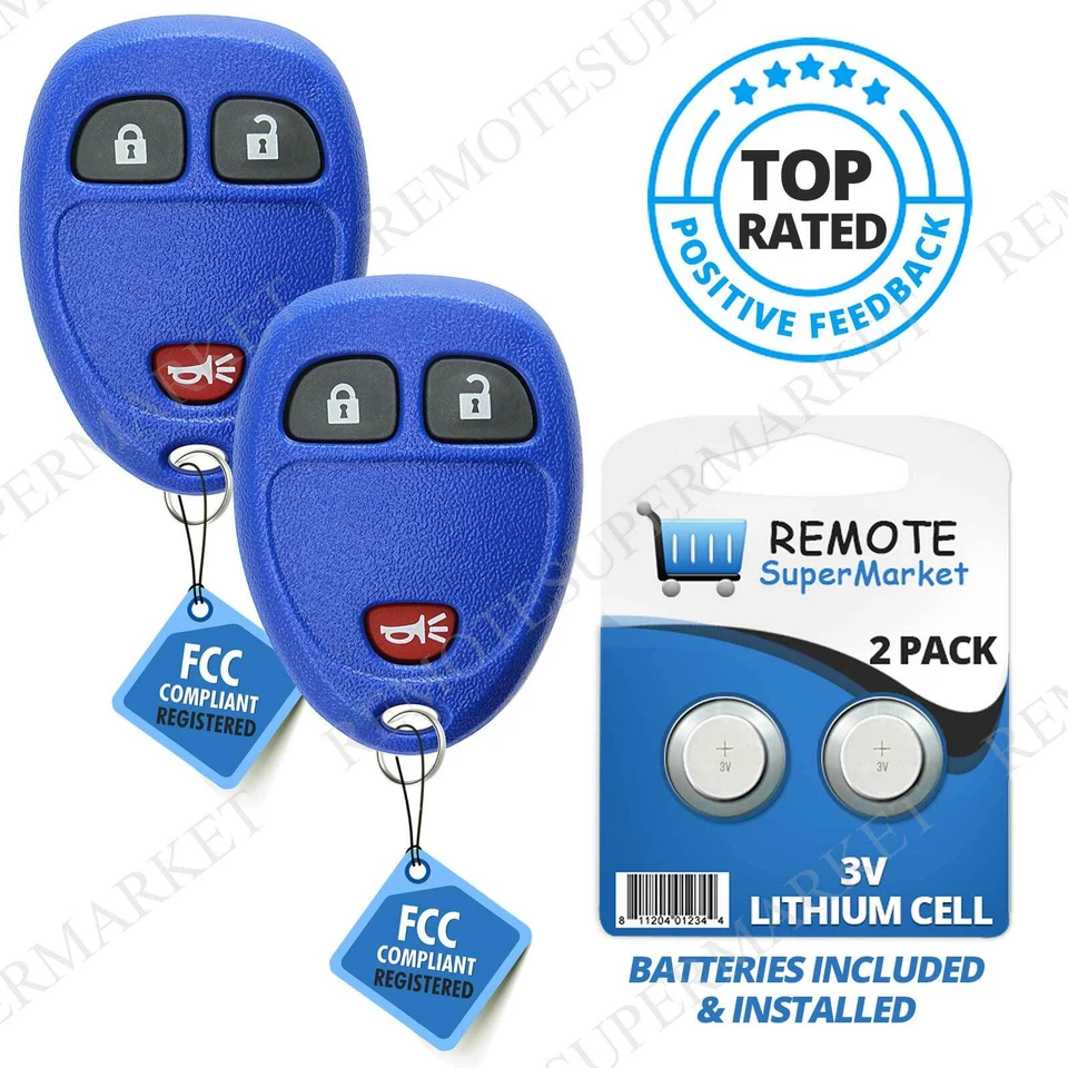 2 Replacement for 15777636 2005 2006 2007 Saturn Relay Remote Car Key Fob Blue Foto 1 de 1