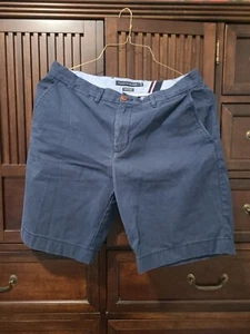 HERREN 34 MARINEBLAU TOMMY HILFIGER CHINO SHORTS MIT FLACHER VORDERSEITE BAUMWOLLE - Bild 1 von 6