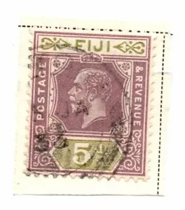 Fiji 1922-1927 King Giorgio V Blu 5d Viola Oliva Usato Leggermente Cernierato - Foto 1 di 1