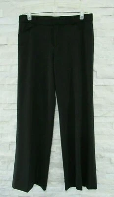 Pantalones de vestir Ralph Lauren etiqueta negra lana elástica frente plano pierna ancha 8 POLO Foto 1 de 4