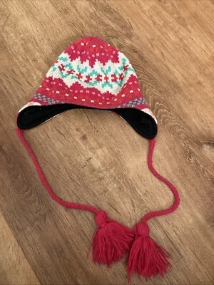 Columbia Knit Hat Fleece Lined Ear Flasps Youth  Girls ONE SIZE - Image 1 of 4