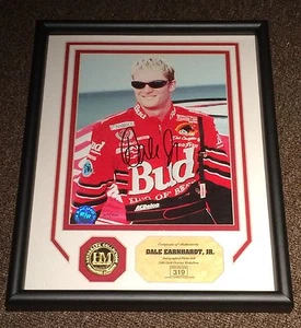 Dale Earnhardt Jr Framed & Matted Auto Photo & 24kt Gold Medallion w/ COA - Picture 1 of 3