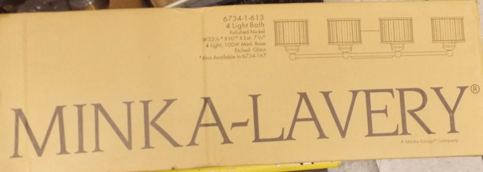 Minka Lavery 4-Light Bathroom Vanity Light 6734-1-613  in Polished Nickel - Image 1 of 1