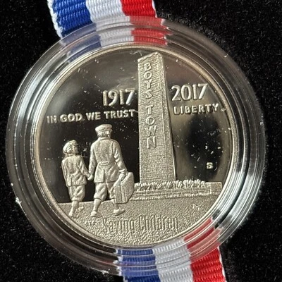 2017 U.S. Mint Boys Town Centennial Commem Proof Half Dollar w/COA and OGP - Image 1 of 4