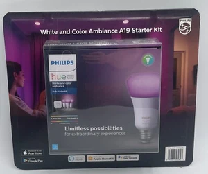 Philips Hue White and Color Ambiance A19 LED Smart Bulb Starter Kit 3 Bulbs - Picture 1 of 2