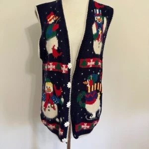 Design Option 90's Christmas Holiday Vest Sz Medium - Picture 1 of 9