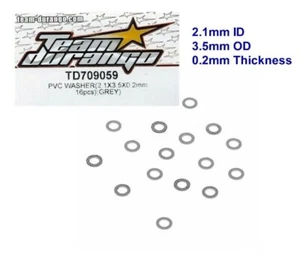 Team Durango PVC Washer (2.1x3.5x0.2mm/16pcs/Grey) TD709059 - Picture 1 of 4