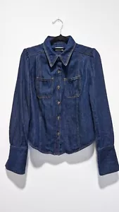 DRIES VAN NOTEN denim jeans blouse size 38 dark wash super fabulous! - Picture 1 of 12