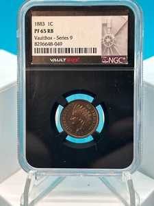1883 1C PF 65 RB VAULTBOX SERIES 9 RED,BROWN, GREEN AND PURPLE TONING - Picture 1 of 2