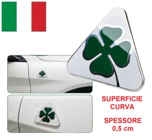 Coppia 2 Quadrifoglio Verde Laterali per Alfa Romeo Giulia Stelvio in Alluminio - Foto 1 di 6