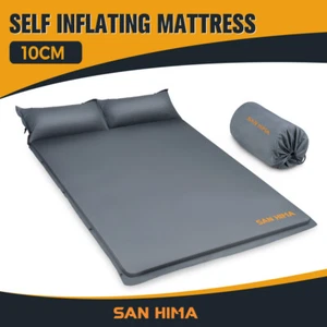 San Hima Self Inflating Mattress 10cm Sleeping Mat Camping Hiking Air Bed Double - Picture 1 of 11