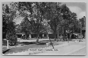 Postcard Restwell Court Exterior View Highways 50, 350 and 10  La Junta Colorado - Picture 1 of 3