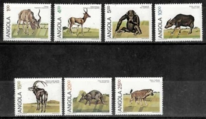 Angola 1984 - Local Animals - Set of 7 Stamps - Scott #689-95 - MNH - Picture 1 of 1