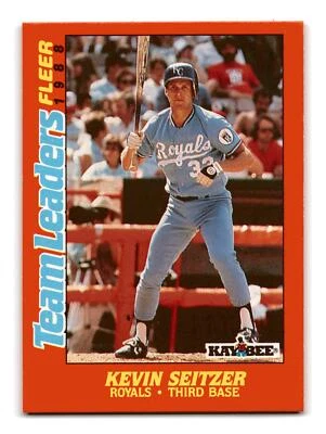 Kevin Seitzer 1988 Fleer Kay-Bee Team Leaders #36 Kansas City Royals NM-MINT - Image 1 of 2