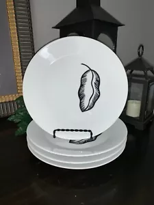 Juego de 4 platos de ensalada de hojas blancas y negras Ikea #17208 - Imagen 1 de 6