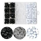 240pcs Dreadlock Beads Black White Clear Mixed Hair Tie Braid