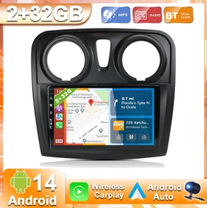 9" Sat Nav For Renault Dacia Sandero 2012-17 Android 14 Head Unit Car Stereo GPS - Picture 1 of 15