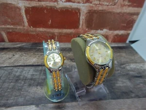 His And Hers Matching Geneva Quartz Watch. Gold & Silver Tone - Picture 1 of 9