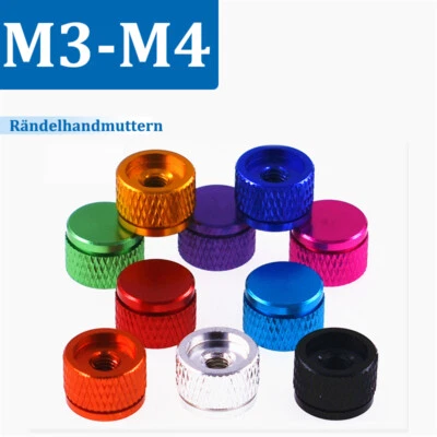 Rändelmuttern Rundkopf Blindes Loch Rändelmutter Aluminiumlegierung M3 M3.5 M4  - Bild 1 von 4