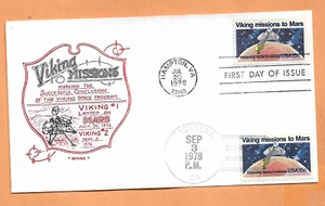 VIKING MISSION'S FDC JUL 20,1978 / SEP 3,1978 HAMPTON VA ARTOPAGES SPACE COVER - Picture 1 of 1