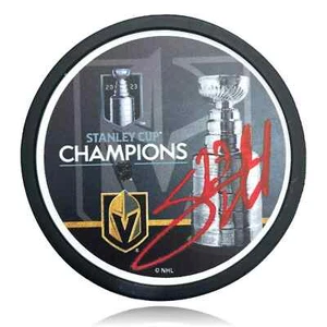 Shea Theodore Autografo Stanley Cup Vegas Golden Knights Hockey Puck COA IGM - Foto 1 di 5