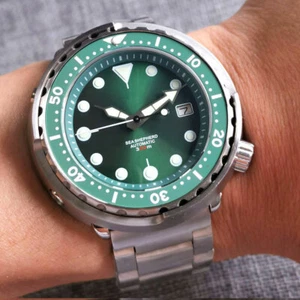 Reloj automático zafiro para hombre NH35A buceo cara verde 200M impermeable 46,5 mm - Imagen 1 de 9