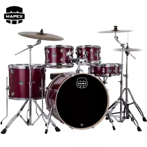 Mapex Venus 5PC Fusion Complete Drum Kit Crimson Red Sparkle VE5045FTCVM - Picture 1 of 3