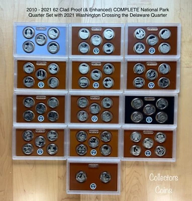 2010-2020 + 2021 S 62 Quarter CLAD Proof + Enh National Park Set wMint Lenses - Image 1 of 4