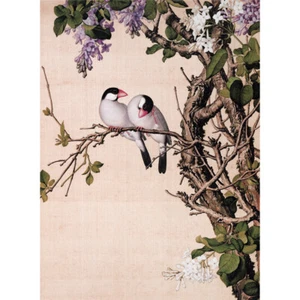 Wooden Jigsaw Puzzles 500 PCS Lilac Castiglione Chinese Painting Art Home Decor - Picture 1 of 10