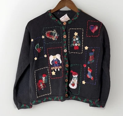 Vintage 1996 Susan Bristol Petites Hand Embroidered Christmas Sweater Size S - Image 1 of 4