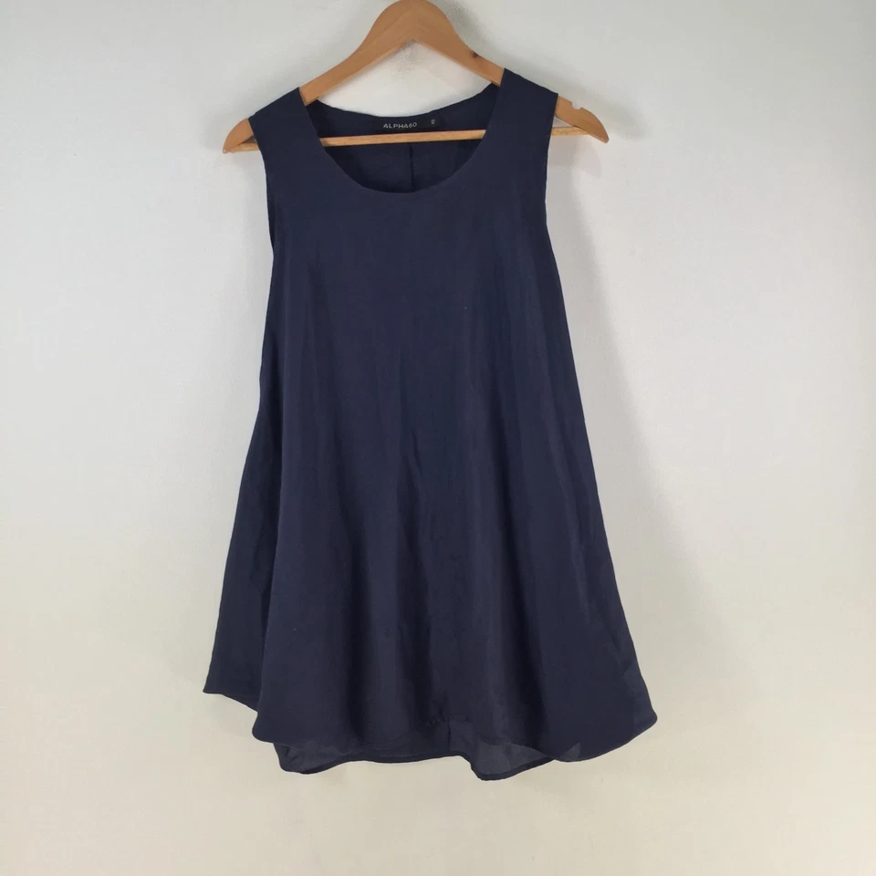 Alpha60 женщин туника Майка размер XS темно-синий без рукавов чистый 124358 - Изображение 1 из 4