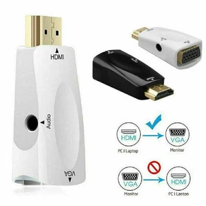 1080P HDMI Male To VGA Female Adapter Video Converter With 3.5mm Audio Output - Photo 1/8