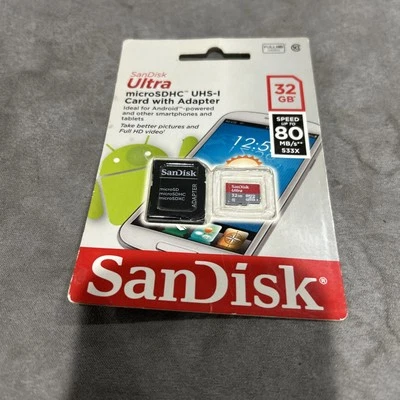 SanDisk Ultra Micro SDHC UHS-1 Card with Adapter 32GB - Image 1 of 2