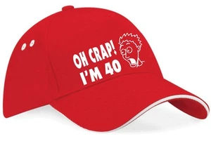 Oh Crap I'm 40 Baseball Cap 40th Birthday Gift For Men & Ladies - Picture 1 of 9