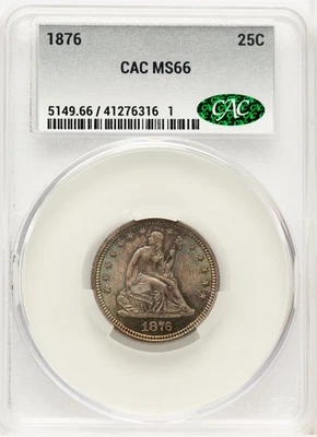 1876 25C Seated Quarter CACG MS66 - Image 1 of 2