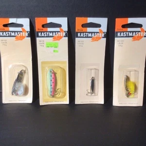 Lote/4 nuevos stock antiguo, señuelo Kastmaster, SW-101, SW—10, SW-1051, SW-225, sin abrir - Imagen 1 de 11