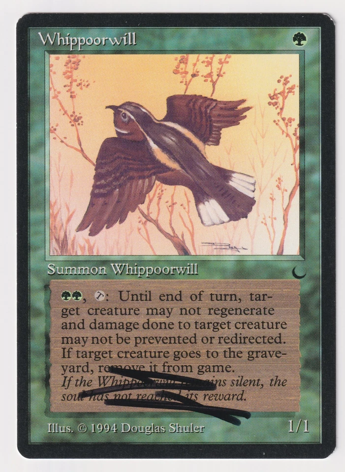 Signed Whippoorwill Proof NM The Dark Artist Douglas Shuler 1994 MTG Magic AP! - Image 1 of 2