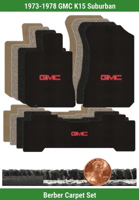 Juego de alfombrillas bereber personalizadas para '73-78 GMC K15 Suburban con logotipo (3 piezas) #O18 Foto 1 de 4