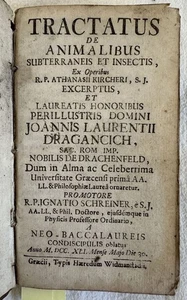 TRACTATUS DE ANIMALIBUS ATHANASIUS KIRCHER IGNATIO SCHREINER DRAGHI DRAGONS 1741 - Foto 1 di 5