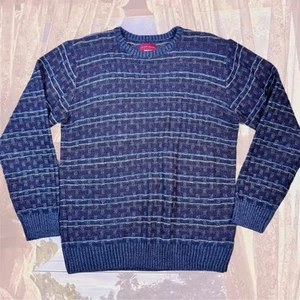Vintage Hunt Club Knit Sweater – 80s Striped Grandpacore Pullover, Size M Mens - Picture 1 of 7