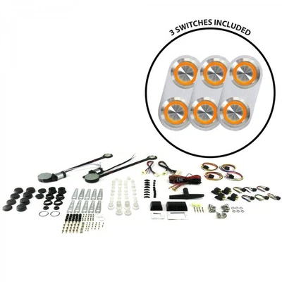 Kit de ventana eléctrica de 2 puertas con 3 interruptores de tocho Daytona - iluminación naranja    Foto 1 de 2