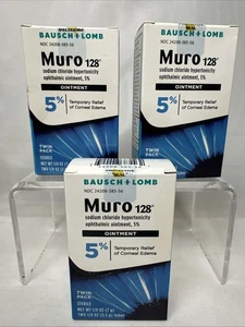3 - Twin Packs Bausch & Lomb Muro 128 Sodium Chloride Ointment 5% Exp 1/26 New - Picture 1 of 7