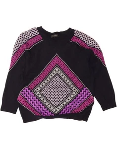 J. CREW Womens 3/4 Sleeve Crew Neck Jumper Sweater UK 12 Medium Navy Blue DE58 - Picture 1 of 3
