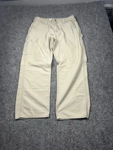 Pantalones Carhartt Para Hombre 36x30 Tostado B151 Peto Ajuste Lona Trabajo Utilidad Carpintero - Imagen 1 de 7