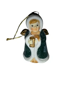 Vintage Engel Glocke Karoler Figur Ornament WEIHNACHTEN Glitzer bezaubernd Engel - Bild 1 von 8