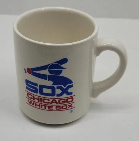 Vintage Elson's Chicago White Sox Baseball Coffee Cup Mug Retro Logo blue & red Cover