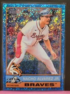 2025 Topps Heritage Nacho Alvarez Jr. Braves Light Blue Sparkle Rookie Card - Picture 1 of 1