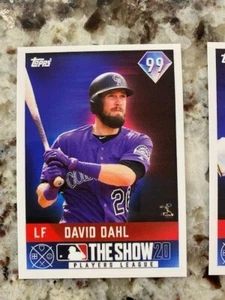 2020 TOPPS ON-DEMAND SET 8 MLB THE SHOW CARD PR 824 ROCKIES DAVID DAHL #4 - Picture 1 of 1